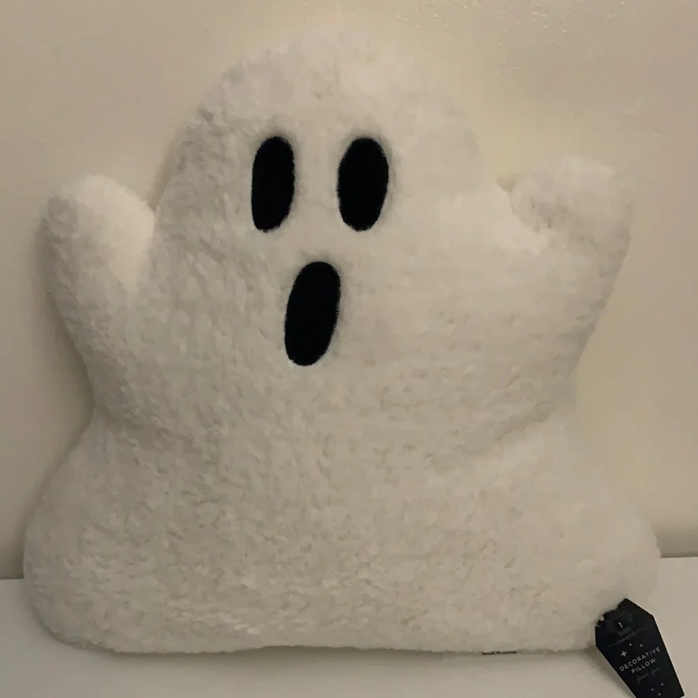 Halloween Target Bullseye Ghost Pillow. Brand New. Faux Fur.